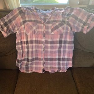 Torrid Size 5 plaid purple and gray